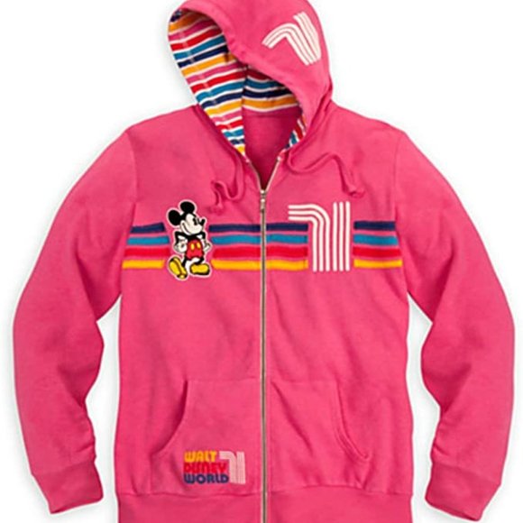 Pink Mickey Mouse Disney Hoodie Jacket Pride size XL - Picture 1 of 8